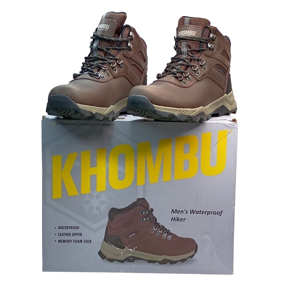 Khombu Kenny Hiker Men Size 8 Brown Waterproof Leather Boots